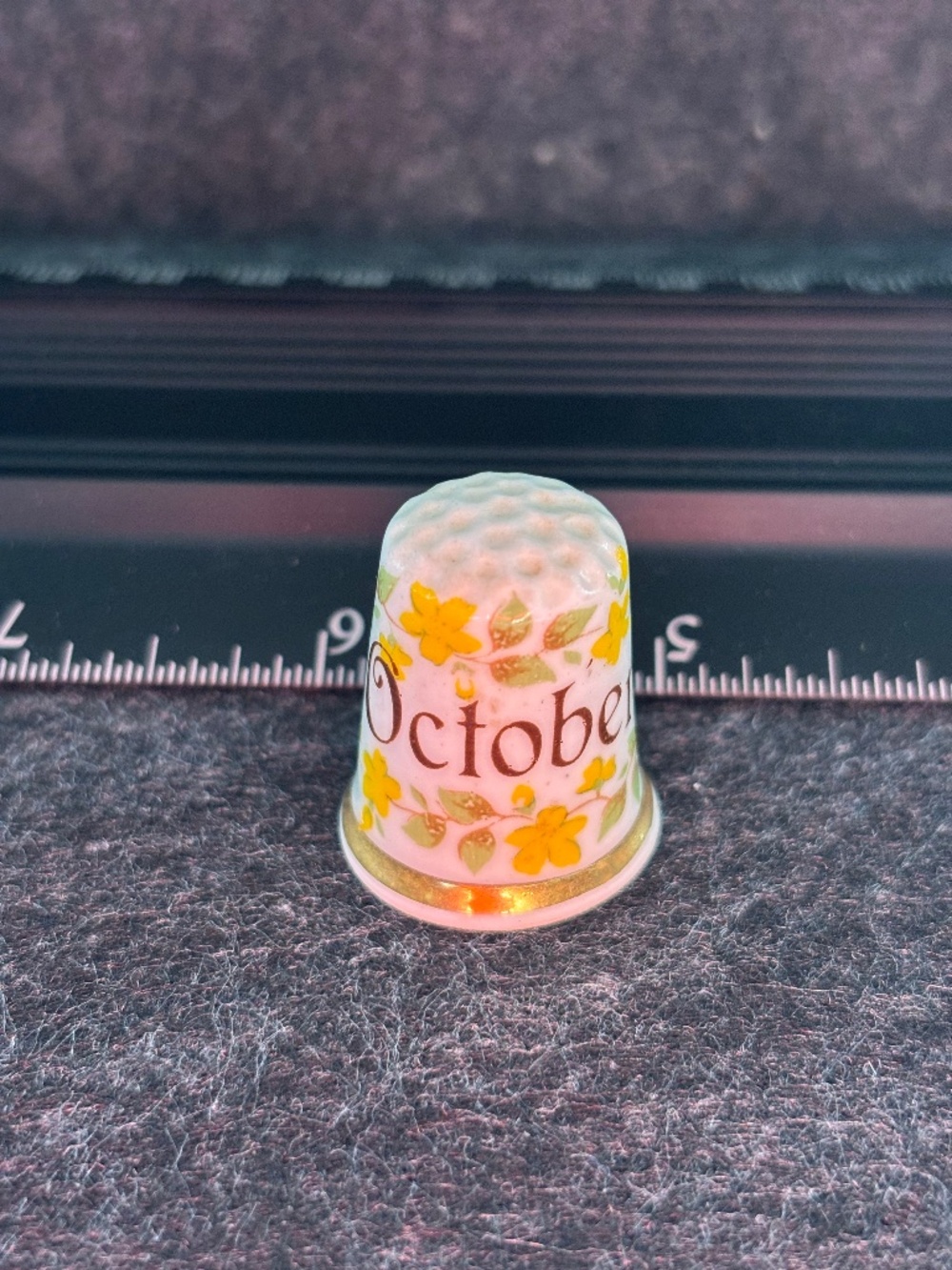 October Fine Bone China Thimble